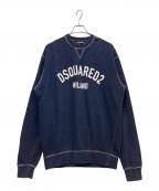 DSQUARED2ディースクエアード）の古着「ユーズドエフェクト クールフィット スウェットシャツ」｜ネイビー