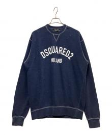 DSQUARED2（ディースクエアード）の古着「ユーズドエフェクト クールフィット スウェットシャツ」｜ネイビー