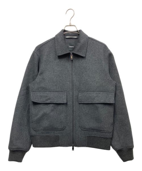 theory（セオリー）theory (セオリー) ウールカシミヤリブブルゾン グレー サイズ:XSの古着・服飾アイテム