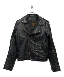 VANSON（バンソン）の古着「レザーライダースジャケット」｜ブラック