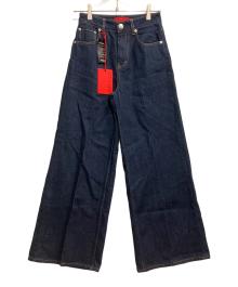 RED CARD×23区（レッドカード×ニジュウサンク）の古着「センタープレス デニム ワイド パンツ」｜インディゴ