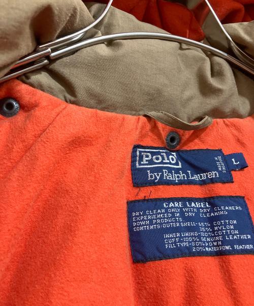 POLO RALPH LAUREN（ポロ・ラルフローレン）POLO RALPH LAUREN (ポロ・ラルフローレン) ダウンジャケット ベージュ×オレンジ サイズ:Lの古着・服飾アイテム