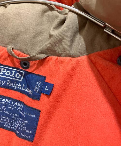 POLO RALPH LAUREN（ポロ・ラルフローレン）POLO RALPH LAUREN (ポロ・ラルフローレン) ダウンジャケット ベージュ×オレンジ サイズ:Lの古着・服飾アイテム