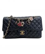 CHANELシャネル）の古着「バレンタイン限定シングルフラップマトラッセ」｜ブラック
