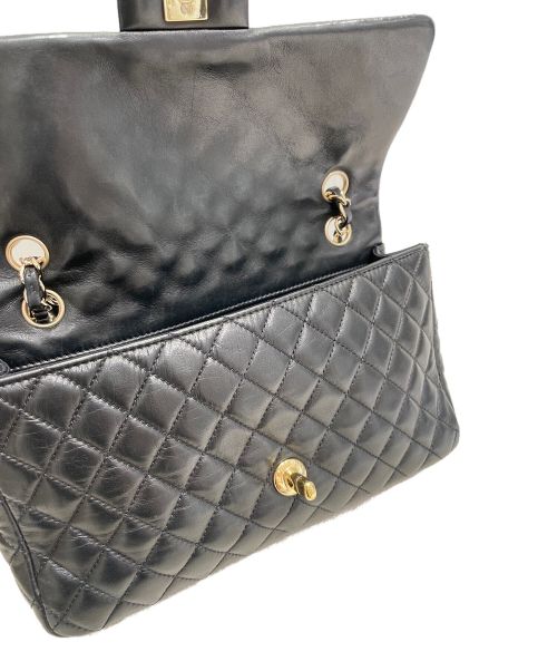CHANEL（シャネル）CHANEL (シャネル) バレンタイン限定シングルフラップマトラッセ ブラック サイズ:25の古着・服飾アイテム