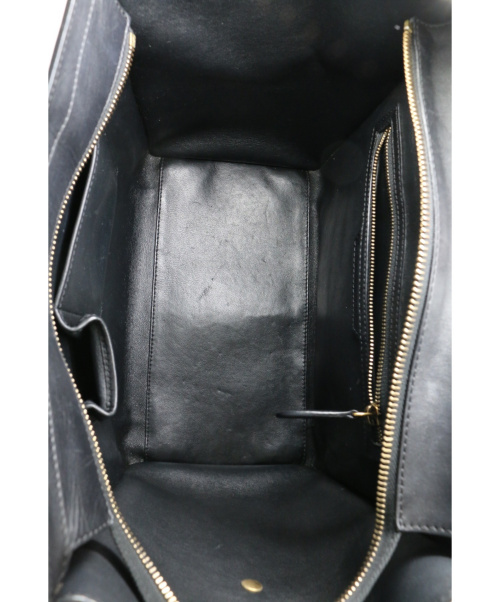 CELINE（セリーヌ）CELINE (セリーヌ) ハンドバッグ アイボリー×ブラック ラゲージミニショッパー 0162の古着・服飾アイテム