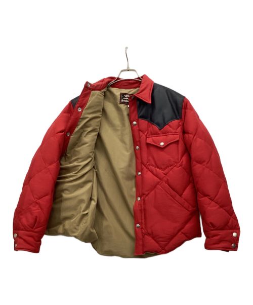 SUGAR CANE（シュガーケーン）SUGAR CANE (シュガーケーン) COTTON NYLON LEATHER YORK DOWN JACKET レッド サイズ:Mの古着・服飾アイテム