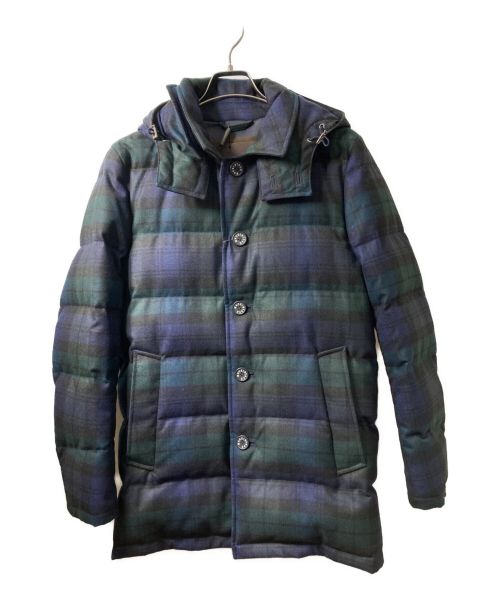 MACKINTOSH（マッキントッシュ）MACKINTOSH (マッキントッシュ) ウールダウンコート ネイビー×グリーン サイズ:38の古着・服飾アイテム