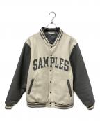 SAMPLESサンプルズ）の古着「袖革スタジャン」｜グレー×ホワイト