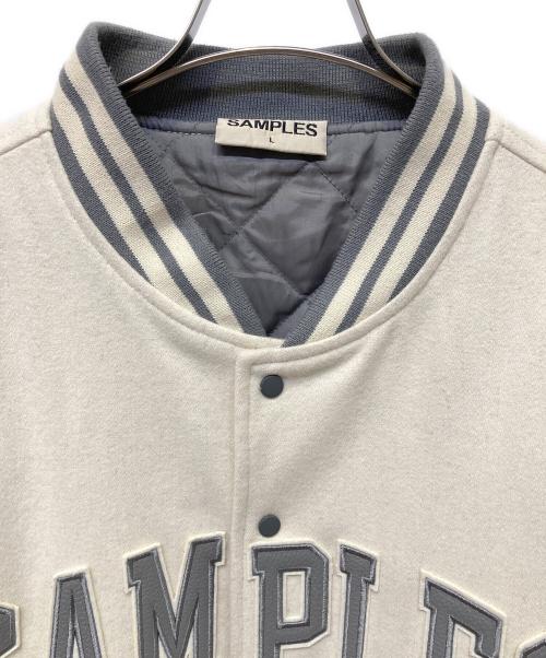 SAMPLES（サンプルズ）SAMPLES (サンプルズ) 袖革スタジャン グレー×ホワイト サイズ:Lの古着・服飾アイテム