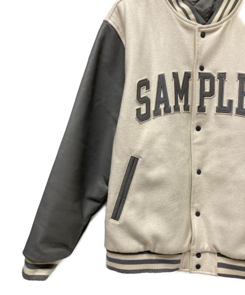 SAMPLES（サンプルズ）SAMPLES (サンプルズ) 袖革スタジャン グレー×ホワイト サイズ:Lの古着・服飾アイテム
