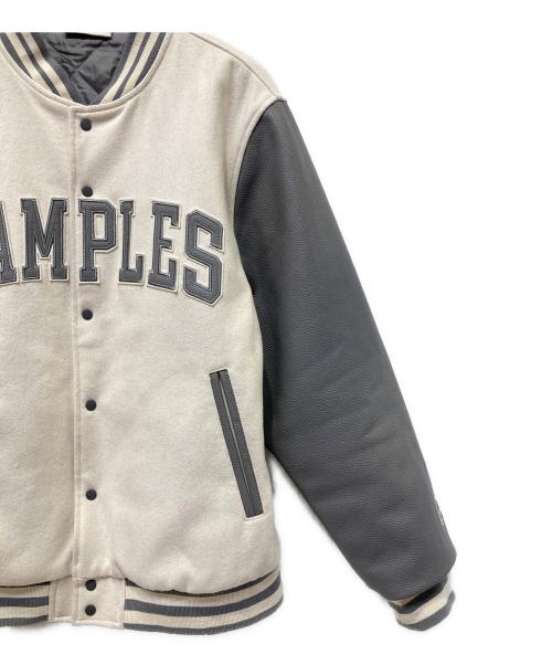 SAMPLES（サンプルズ）SAMPLES (サンプルズ) 袖革スタジャン グレー×ホワイト サイズ:Lの古着・服飾アイテム