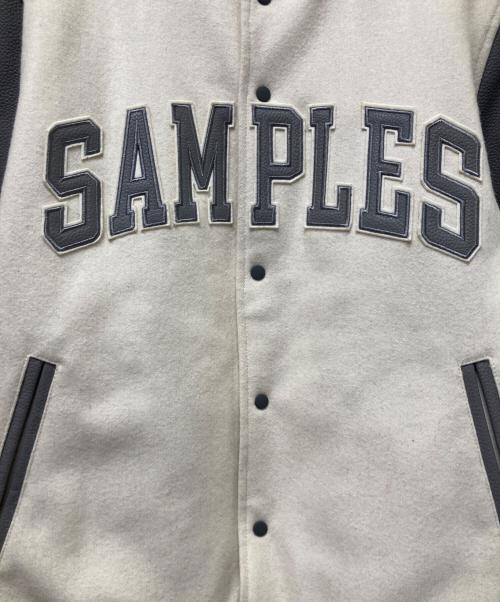 SAMPLES（サンプルズ）SAMPLES (サンプルズ) 袖革スタジャン グレー×ホワイト サイズ:Lの古着・服飾アイテム