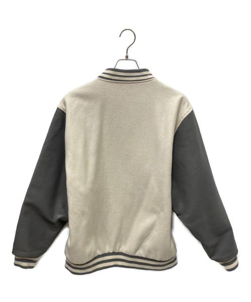 SAMPLES（サンプルズ）SAMPLES (サンプルズ) 袖革スタジャン グレー×ホワイト サイズ:Lの古着・服飾アイテム