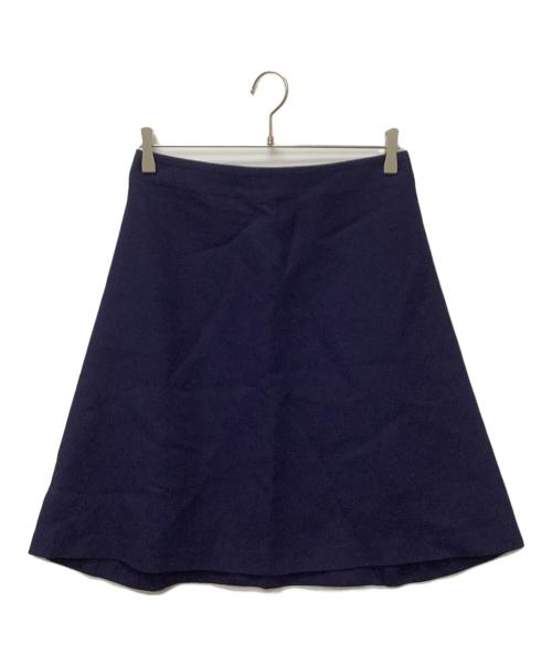 Salvatore Ferragamo（サルヴァトーレ フェラガモ）Salvatore Ferragamo (サルヴァトーレ フェラガモ) バックタックスカート ネイビー サイズ:40の古着・服飾アイテム