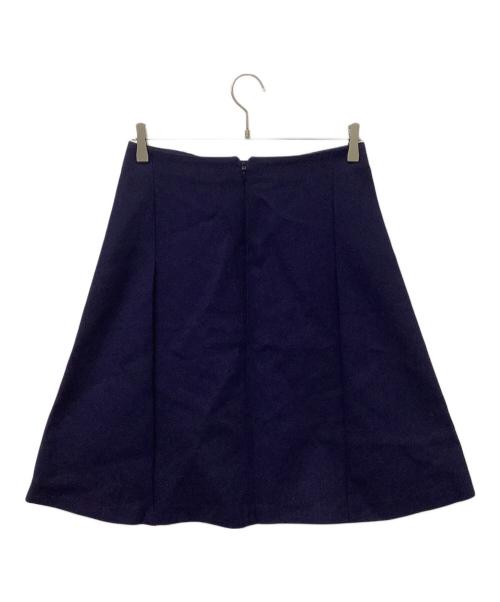 Salvatore Ferragamo（サルヴァトーレ フェラガモ）Salvatore Ferragamo (サルヴァトーレ フェラガモ) バックタックスカート ネイビー サイズ:40の古着・服飾アイテム