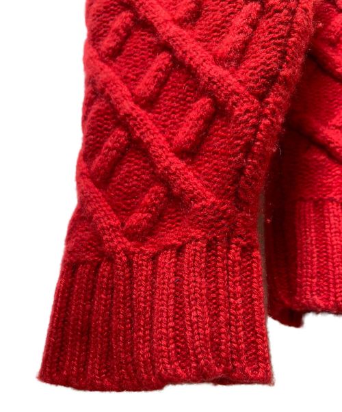 dunhill（ダンヒル）dunhill (ダンヒル) カシミヤ100%アランニット レッド サイズ:Mの古着・服飾アイテム