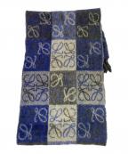 LOEWEロエベ）の古着「チェッカーボード スカーフ」｜ブルー