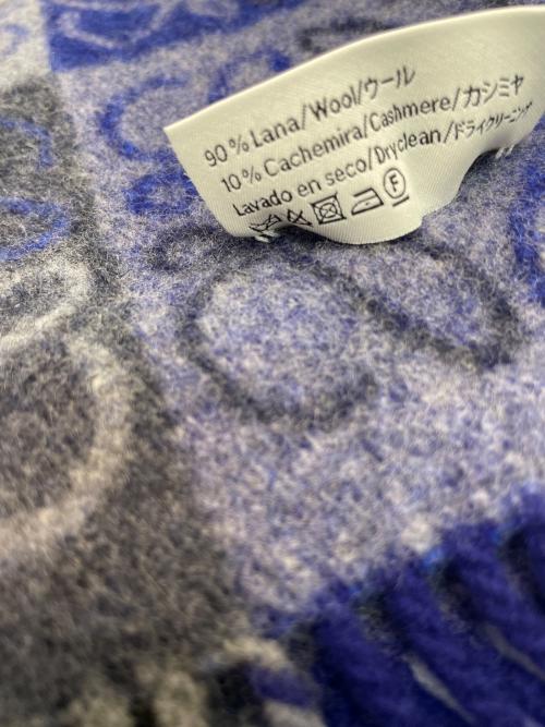 LOEWE（ロエベ）LOEWE (ロエベ) チェッカーボード スカーフ ブルーの古着・服飾アイテム