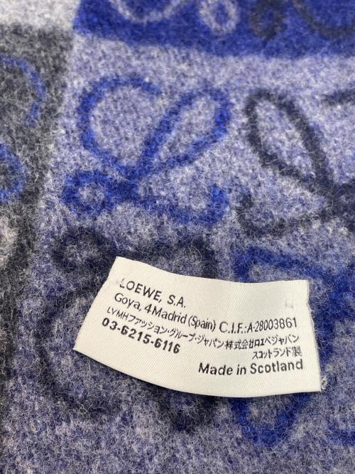 LOEWE（ロエベ）LOEWE (ロエベ) チェッカーボード スカーフ ブルーの古着・服飾アイテム