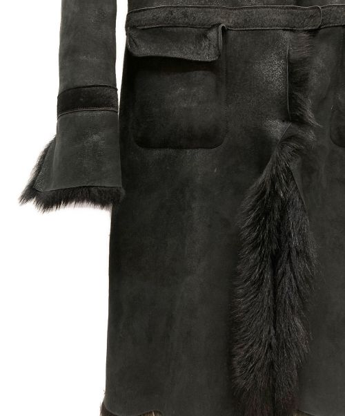 Karl Donoghue（カールドノヒュー）Karl Donoghue (カールドノヒュー) ムートンロングコート ブラック サイズ:XSの古着・服飾アイテム