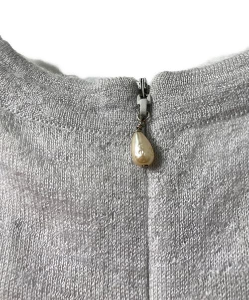 CHANEL（シャネル）CHANEL (シャネル) カシミヤ混パールワンピース グレー サイズ:36の古着・服飾アイテム