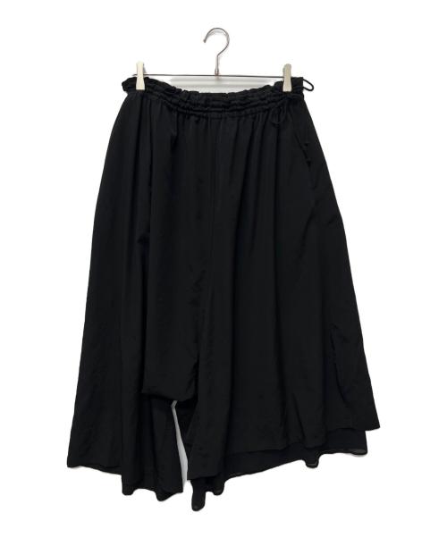 Y's（ワイズ）Y's (ワイズ) TRIACETATE POLYESTER de CHINE ASYMMETRY PANTS ブラック サイズ:３の古着・服飾アイテム