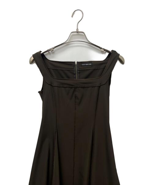 FOXEY NEWYORK（フォクシーニューヨーク）FOXEY NEWYORK (フォクシーニューヨーク) ノースリーブワンピース ブラウン サイズ:サイズ表記なしの古着・服飾アイテム