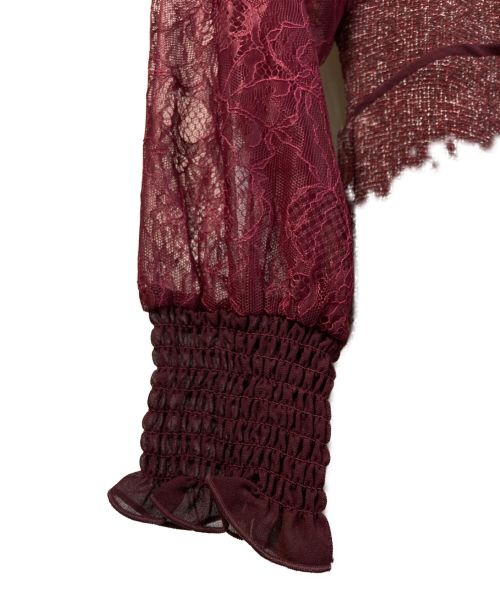 LADYMADE（レディメイド）LADYMADE (レディメイド) フロントギャザーレースドッキングドレス レッド サイズ:FREE 未使用品の古着・服飾アイテム