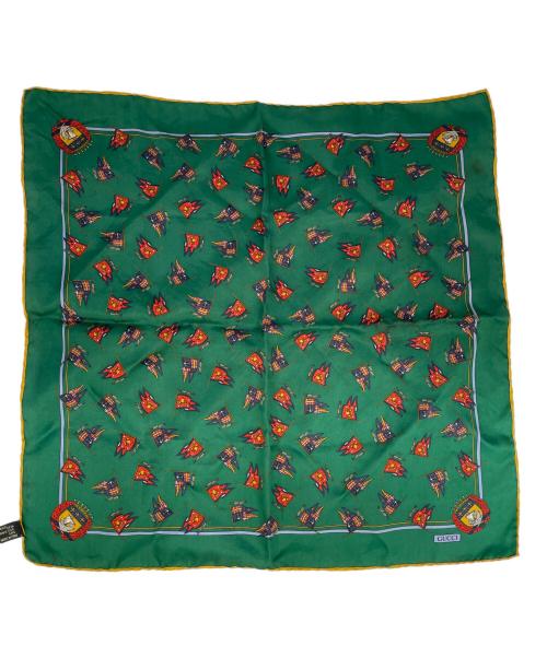 GUCCI（グッチ）GUCCI (グッチ) シルクスカーフ グリーンの古着・服飾アイテム