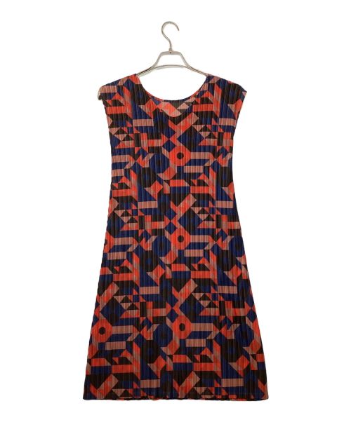 PLEATS PLEASE（プリーツプリーズ）PLEATS PLEASE (プリーツプリーズ) ノースリーブワンピース レッド サイズ:3の古着・服飾アイテム