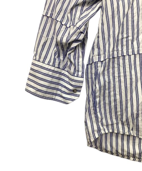 jieda（ジエダ）Jieda (ジエダ) ボタンダウンシャツ ブルー×ホワイト サイズ:2の古着・服飾アイテム