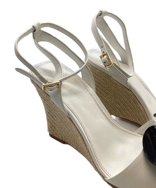 TORY BURCH（トリーバーチ）TORY BURCH (トリーバーチ) Flower Espadrille Wedge ホワイト×ブラック サイズ:6の古着・服飾アイテム