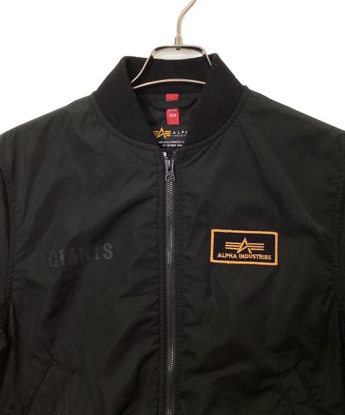 ALPHA INDUSTRIES（アルファインダストリーズ）ALPHA INDUSTRIES (アルファインダストリーズ) GIANTS (ジャイアンツ) MA-1ジャケット ブラック サイズ:Mの古着・服飾アイテム