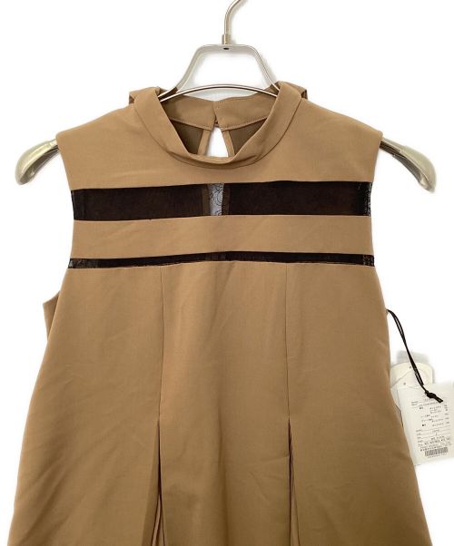 HER LIP TO（ハーリップトゥ）Her lip to (ハーリップトゥ) Lace Trimmed Bowtie Dress camel ベージュ サイズ:S 未使用品の古着・服飾アイテム