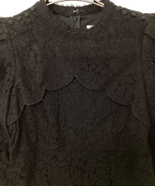 HER LIP TO（ハーリップトゥ）Her lip to (ハーリップトゥ) Scallop Belted Lace Dress ブラック サイズ:S 未使用品の古着・服飾アイテム