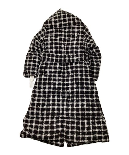 HER LIP TO（ハーリップトゥ）Her lip to (ハーリップトゥ) Loop Yarn Tweed Belted Down Coat ブラック×ホワイト サイズ:S 未使用品の古着・服飾アイテム