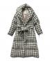 HER LIP TO（ハーリップトゥ）の古着「Loop Yarn Tweed Belted Down Coat」｜ホワイト×ブラック