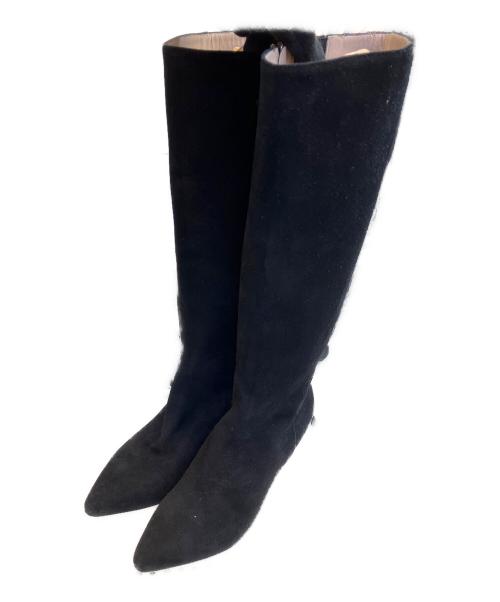 Salvatore Ferragamo（サルヴァトーレ フェラガモ）Salvatore Ferragamo (サルヴァトーレ フェラガモ) サイドジップロングブーツ ブラック サイズ:5.5の古着・服飾アイテム