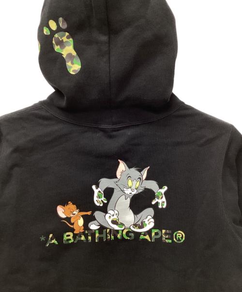A BATHING APE（ア ベイシング エイプ）A BATHING APE (ア ベイシング エイプ) TOM and JERRY (トム アンド ジェリー) パーカー ブラック サイズ:Mの古着・服飾アイテム