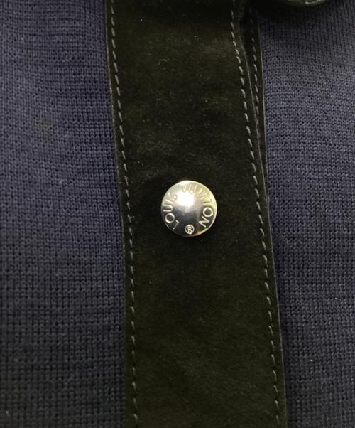 LOUIS VUITTON（ルイ ヴィトン）LOUIS VUITTON (ルイ ヴィトン) レザー切替ワンピース ネイビー×ブラック サイズ:34の古着・服飾アイテム