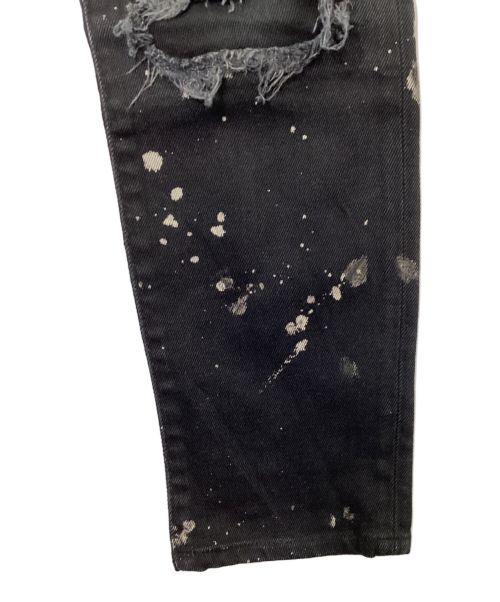 DSQUARED2（ディースクエアード）DSQUARED2 (ディースクエアード) ペイント加工デニムパンツ ブラック サイズ:42の古着・服飾アイテム