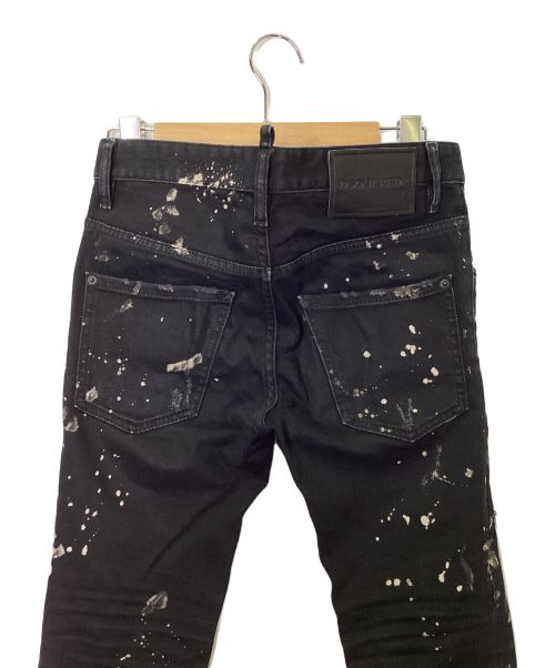 DSQUARED2（ディースクエアード）DSQUARED2 (ディースクエアード) ペイント加工デニムパンツ ブラック サイズ:42の古着・服飾アイテム