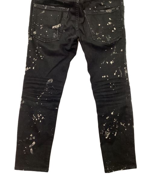 DSQUARED2（ディースクエアード）DSQUARED2 (ディースクエアード) ペイント加工デニムパンツ ブラック サイズ:42の古着・服飾アイテム