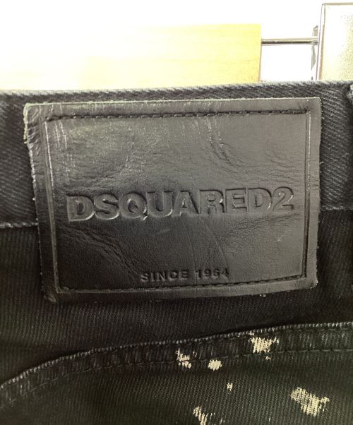 DSQUARED2（ディースクエアード）DSQUARED2 (ディースクエアード) ペイント加工デニムパンツ ブラック サイズ:42の古着・服飾アイテム
