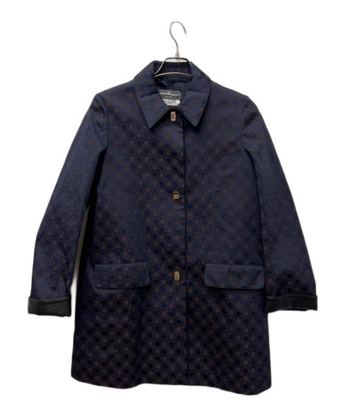 Salvatore Ferragamo（サルヴァトーレ フェラガモ）Salvatore Ferragamo (サルヴァトーレ フェラガモ) ステンカラーコート ネイビー サイズ:40の古着・服飾アイテム