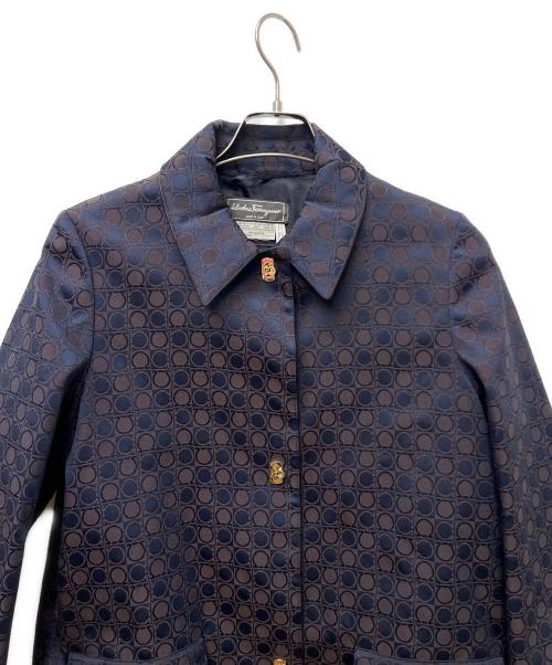 Salvatore Ferragamo（サルヴァトーレ フェラガモ）Salvatore Ferragamo (サルヴァトーレ フェラガモ) ステンカラーコート ネイビー サイズ:40の古着・服飾アイテム