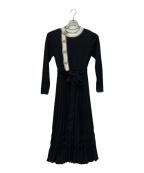 HER LIP TOハーリップトゥ）の古着「Saint Honore Long Dress」｜ブラック×ホワイト