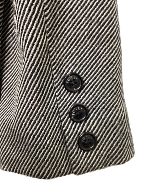 FOXEY（フォクシー）FOXEY (フォクシー) ウールロングコート ブラック×グレー サイズ:Fの古着・服飾アイテム