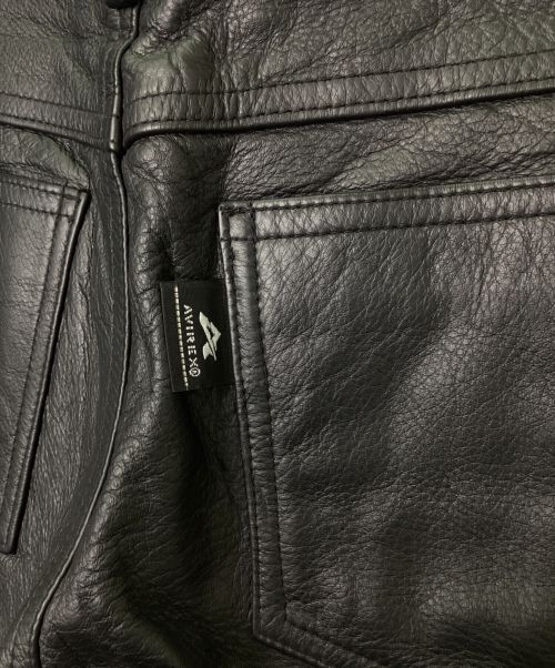 AVIREX（アヴィレックス）AVIREX (アヴィレックス) レザーパンツ ブラック サイズ:32の古着・服飾アイテム